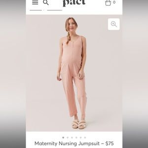 Pact maternity and nursing jumpsuit size M